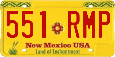 NM license plate 551RMP
