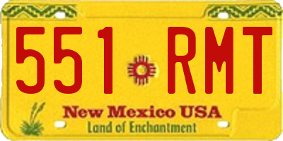 NM license plate 551RMT