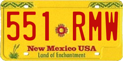 NM license plate 551RMW
