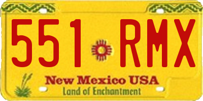 NM license plate 551RMX