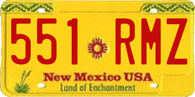 NM license plate 551RMZ