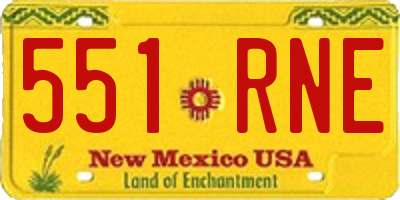 NM license plate 551RNE