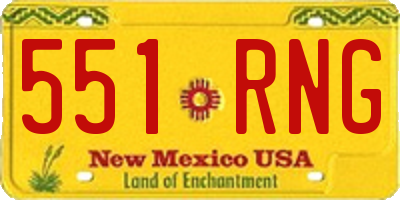 NM license plate 551RNG