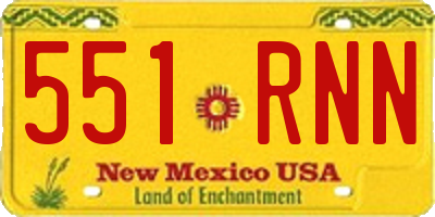 NM license plate 551RNN