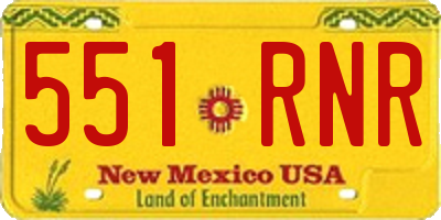 NM license plate 551RNR
