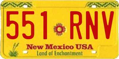 NM license plate 551RNV