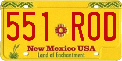 NM license plate 551ROD
