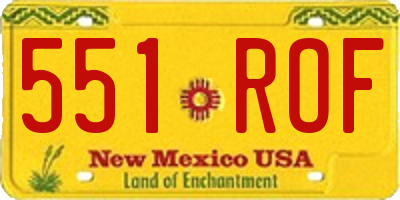 NM license plate 551ROF