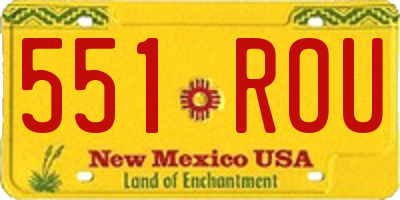 NM license plate 551ROU