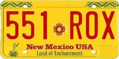 NM license plate 551ROX