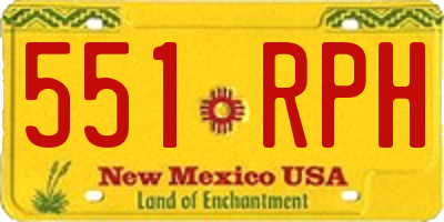 NM license plate 551RPH