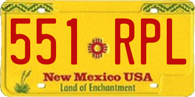 NM license plate 551RPL