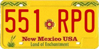 NM license plate 551RPO
