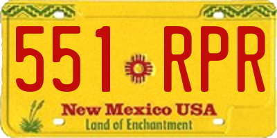 NM license plate 551RPR