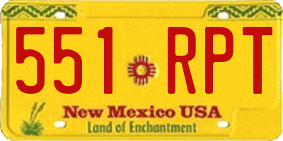 NM license plate 551RPT