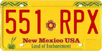 NM license plate 551RPX