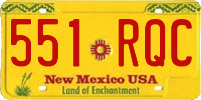 NM license plate 551RQC
