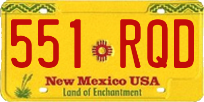 NM license plate 551RQD