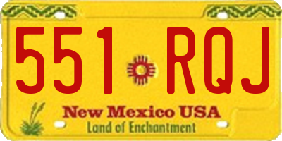 NM license plate 551RQJ