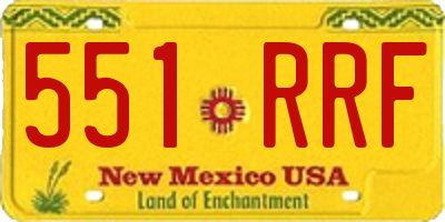 NM license plate 551RRF