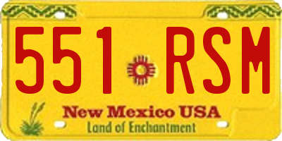 NM license plate 551RSM