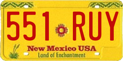 NM license plate 551RUY