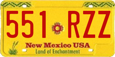 NM license plate 551RZZ