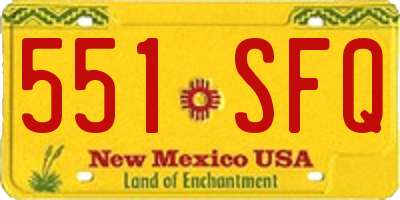 NM license plate 551SFQ
