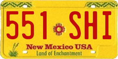 NM license plate 551SHI