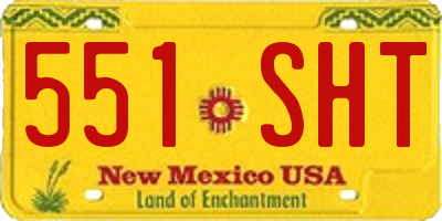 NM license plate 551SHT