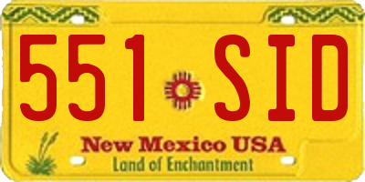 NM license plate 551SID