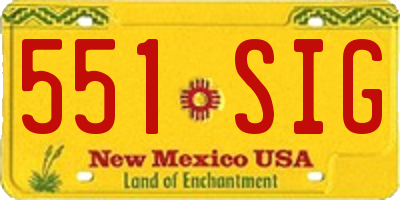 NM license plate 551SIG