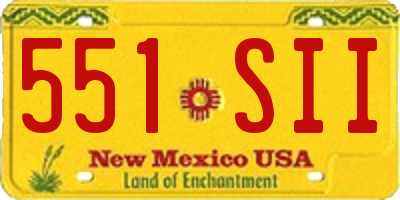NM license plate 551SII