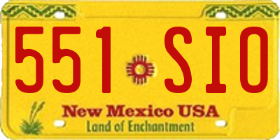 NM license plate 551SIO
