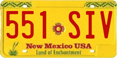 NM license plate 551SIV