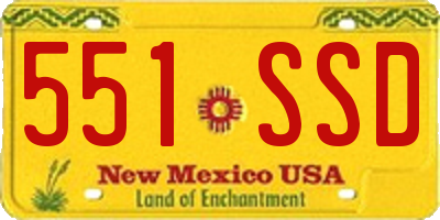NM license plate 551SSD