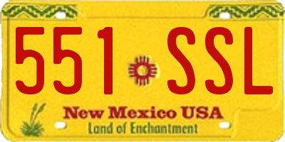 NM license plate 551SSL