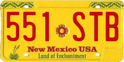 NM license plate 551STB