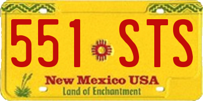 NM license plate 551STS