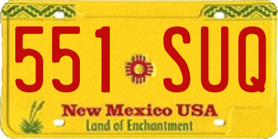 NM license plate 551SUQ