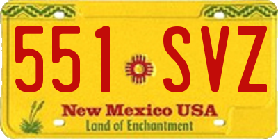 NM license plate 551SVZ