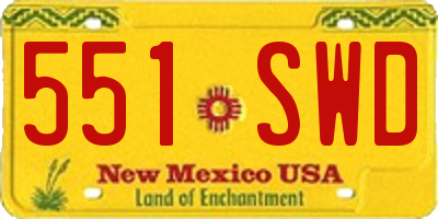 NM license plate 551SWD