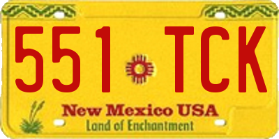 NM license plate 551TCK