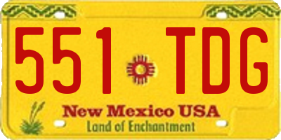 NM license plate 551TDG