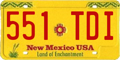 NM license plate 551TDI