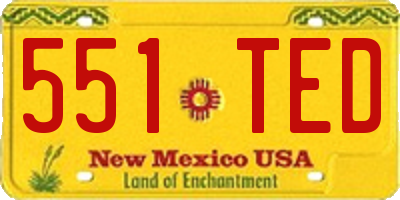 NM license plate 551TED