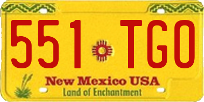 NM license plate 551TGO