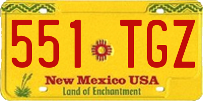 NM license plate 551TGZ