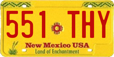 NM license plate 551THY