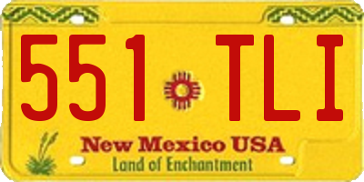 NM license plate 551TLI